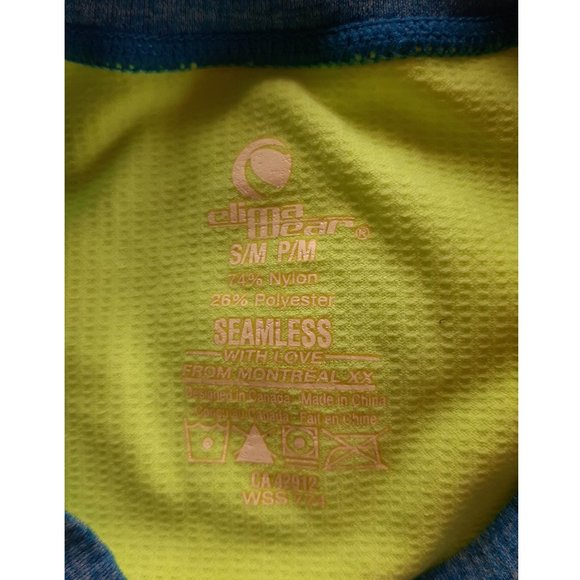 Climawear Seamless blue/yallow long sleeve top Size: S/M - Picture 3 of 6